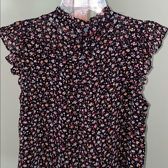 Loft Floral Ruffle Neck Shell - Picture 3 of 6